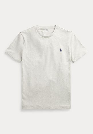 Camiseta Polo Ralph Lauren Logo Bordado Cinza