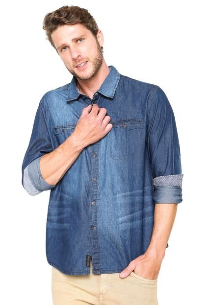 Camisa Jeans Dixie Estonada Azul - Marca Dixie