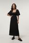 Vestido Hering Midi Cut Out Preto - Marca Hering