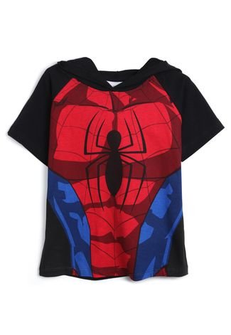 Camiseta Fakini Marvel Homem Aranha Preto