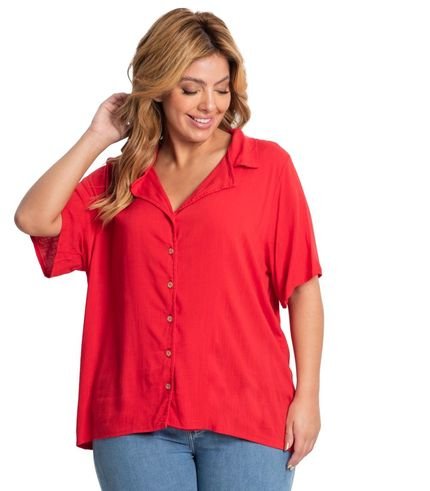 Camisa Feminina Plus Size Secret Glam Vermelho - Marca Secret Glam