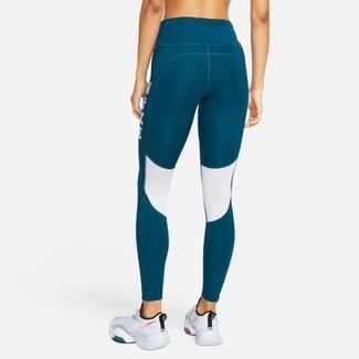 Legging Nike Dri-FIT Fast Feminina - Preto+Branco