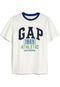 Camiseta GAP Infantil Logo Off-white/Azul - Marca GAP