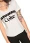 Camiseta Coca-Cola Jeans Aplicação Off-White - Marca Coca-Cola Jeans