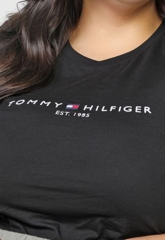 Camiseta Tommy Hilfiger Bordada Preta