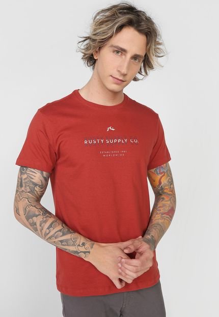 Camiseta Rusty Company Vermelha - Marca Rusty