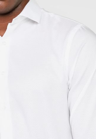 Camisa Azzaro Slim Textura Branca