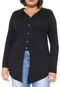 Camisa Secret Glam Plus Size Alongada Preta - Marca Secret Glam Plus