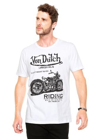 Camiseta Von Dutch Estampada Branca
