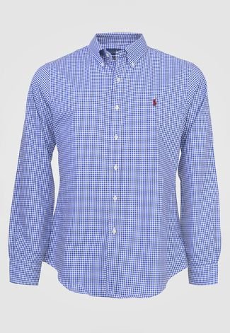 Camisa Polo Ralph Lauren Slim Xadrez Azul - Compre Agora | Kanui Brasil