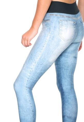 Legging Live! Fuso Jeans Technological Azul-Marinho