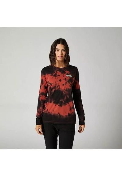 Polera Lifestyle Mujer Biscayne Manga Larga Rojo Negro Fox Fox