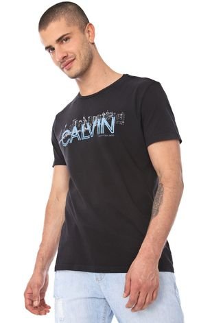Camiseta Calvin Klein Jeans Skyline Preta