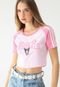 Camiseta Cropped adidas Originals Reta Hello Kitty Rosa - Marca adidas Originals