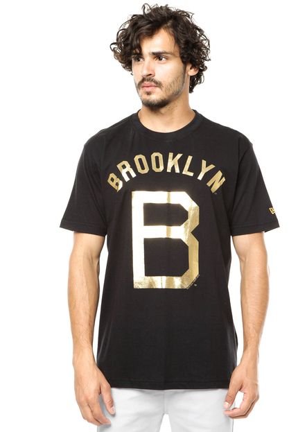 Camiseta New Era MLB Foil Brooklin Dodgers Preta - Marca New Era