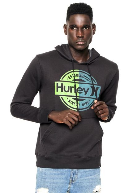 Moletom Flanelado Fechado Hurley Established Preto - Marca Hurley