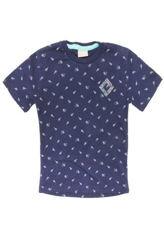 Camiseta Milon Menino Estampa Azul-Marinho