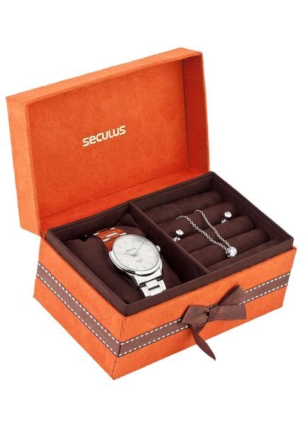 Kit Relógio Seculus 20396L0SKNA2K1 Prata - Marca Seculus