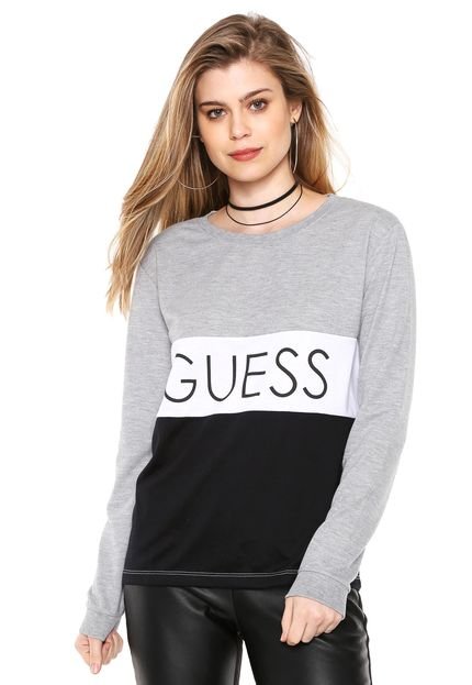 Blusa Guess Estampada Cinza - Marca Guess