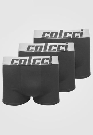 Kit 3pçs Cueca Colcci Boxer Logo Preta