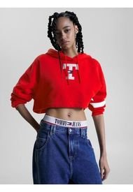 Saco Con Corte Cropped Mujer Rojo Tommy Jeans