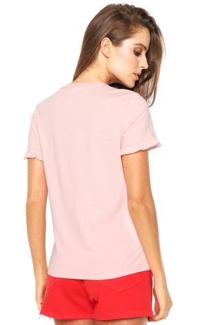 Camiseta Cativa Estampada Rosa