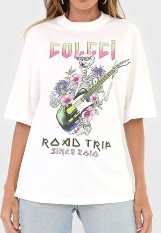 Camiseta Colcci Road Trip Off-White