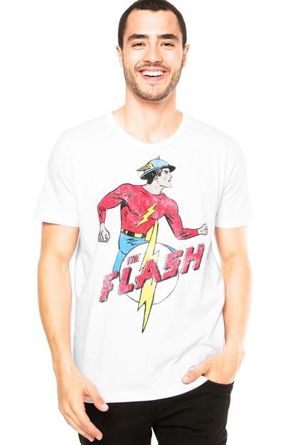 Camiseta Fashion Comics Flash Branca - Marca Fashion Comics