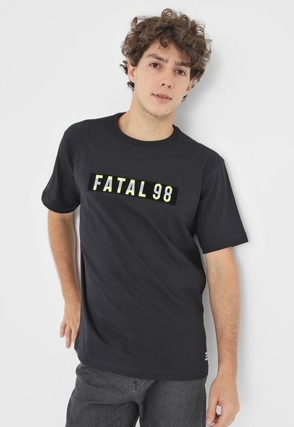 Camiseta Fatal Lettering Neon Preta - Marca Fatal