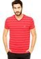 Camiseta Lacoste Listras Vermelha - Marca Lacoste