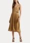 Vestido Lauren Ralph Lauren Midi Plissado Dourado - Marca Lauren Ralph Lauren