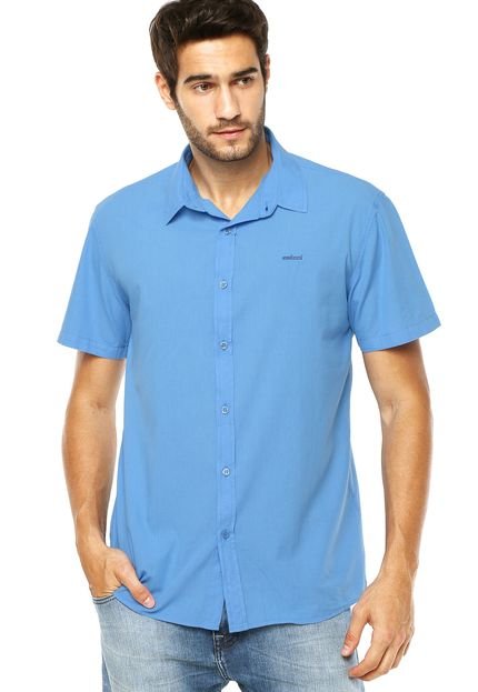 Camisa Colcci Slim Bordado Azul - Marca Colcci