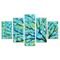 Conjunto de 5 Telas Wevans Decorativas em Canvas 90x160 Arvore Art Azul - Marca Wevans