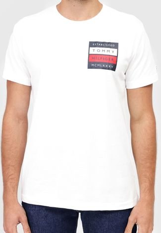 Camiseta Tommy Hilfiger Logo Branca - Compre Agora