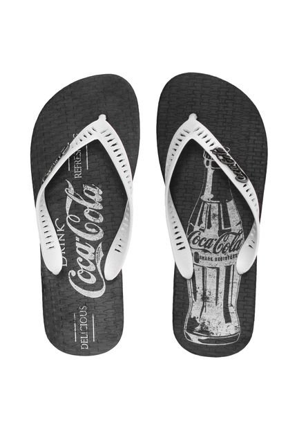 Chinelo Coca Cola Shoes Logo Preto/Branco - Marca Coca Cola