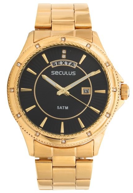 Relógio Seculus 28913LPSVDS2 Dourado/Preto - Marca Seculus