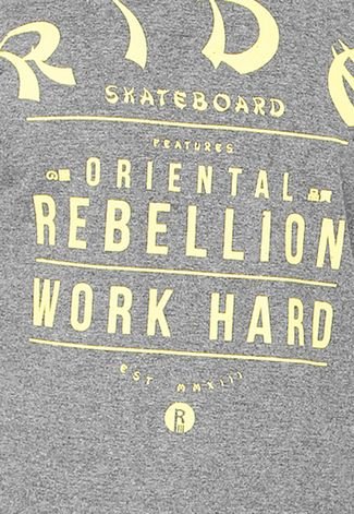 Camiseta Ride Skateboard Japanese Discipline Cinza