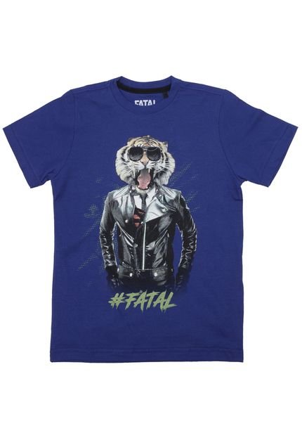Camiseta Fatal Surf Manga Curta Menino Azul - Marca Fatal Surf