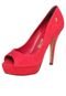 Peep Toe Couro Santa Lolla Meia-Pata Vermelho - Marca Santa Lolla