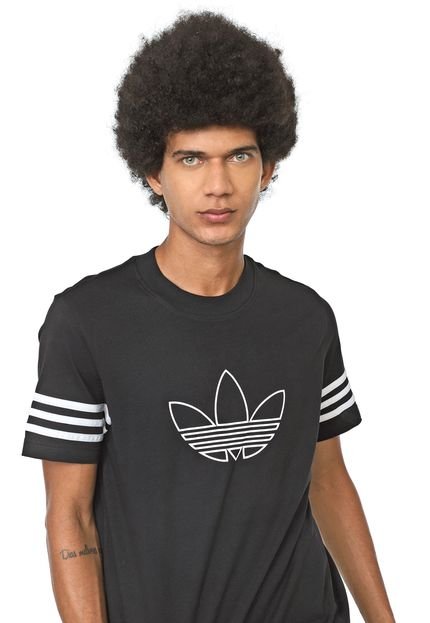 Camiseta adidas Originals Outline Preta/Branca - Marca adidas Originals
