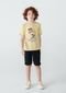 Camiseta Infantil Menino Manga Curta Tradicional Com Estampa Hering Kids  Tam 1 A 16 - Amarelo - Marca Hering