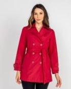 Trench Coat Transpassado Vermelho - Marca POLLEN