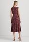 Vestido Lauren Ralph Lauren Midi Estampado Vinho - Marca Lauren Ralph Lauren