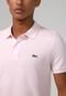 Camisa Polo bordado Lacoste Reta Logo Rosa - Marca Lacoste