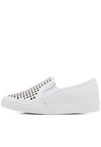 Slip On DAFITI SHOES Lasercut Branco - Compre Agora