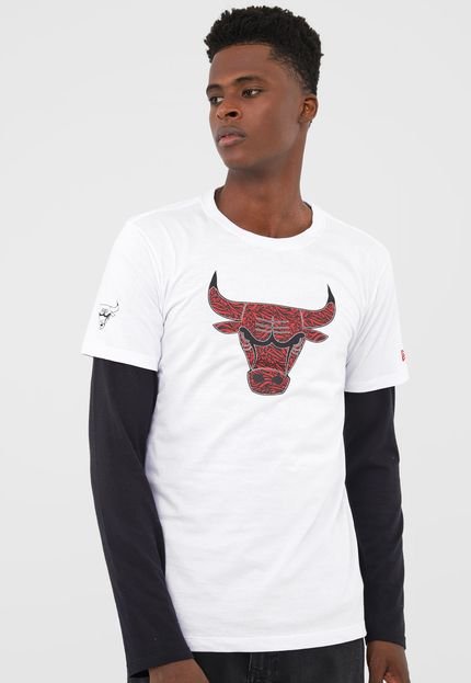 Camiseta New Era Chicago Bulls Branca - Marca New Era