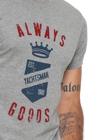 Camiseta Yachtsman Estampada Cinza