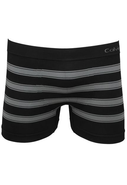 Cueca Calvin Klein Underwear Boxer Listrada Preta/Cinza - Marca Calvin Klein Underwear
