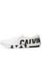 Slip On Couro Calvin Klein Jeans Maxi Logo Branco - Marca Calvin Klein
