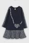 Vestido Colorittá Infantil Estampado Azul-Marinho/Cinza - Marca Colorittá